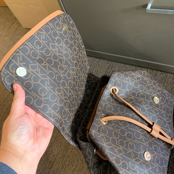 Large Calvin Klein Monogram Backpack, Brand New - Picture 3 of 4